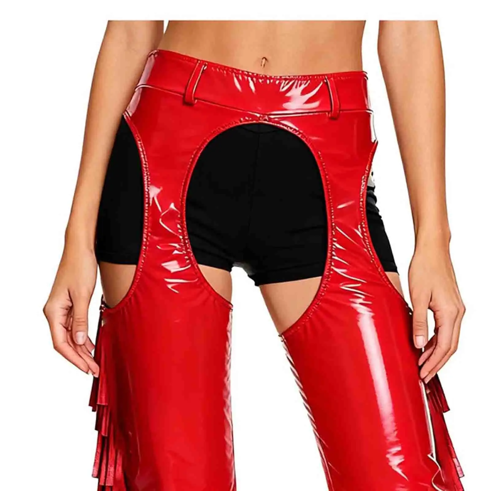 

Women Fashion Hippie Cowgirl Disco Party Dance Pants Shiny Tassel Side Seams Wide Leg Long Pants for Cowgirl Party Club Wear