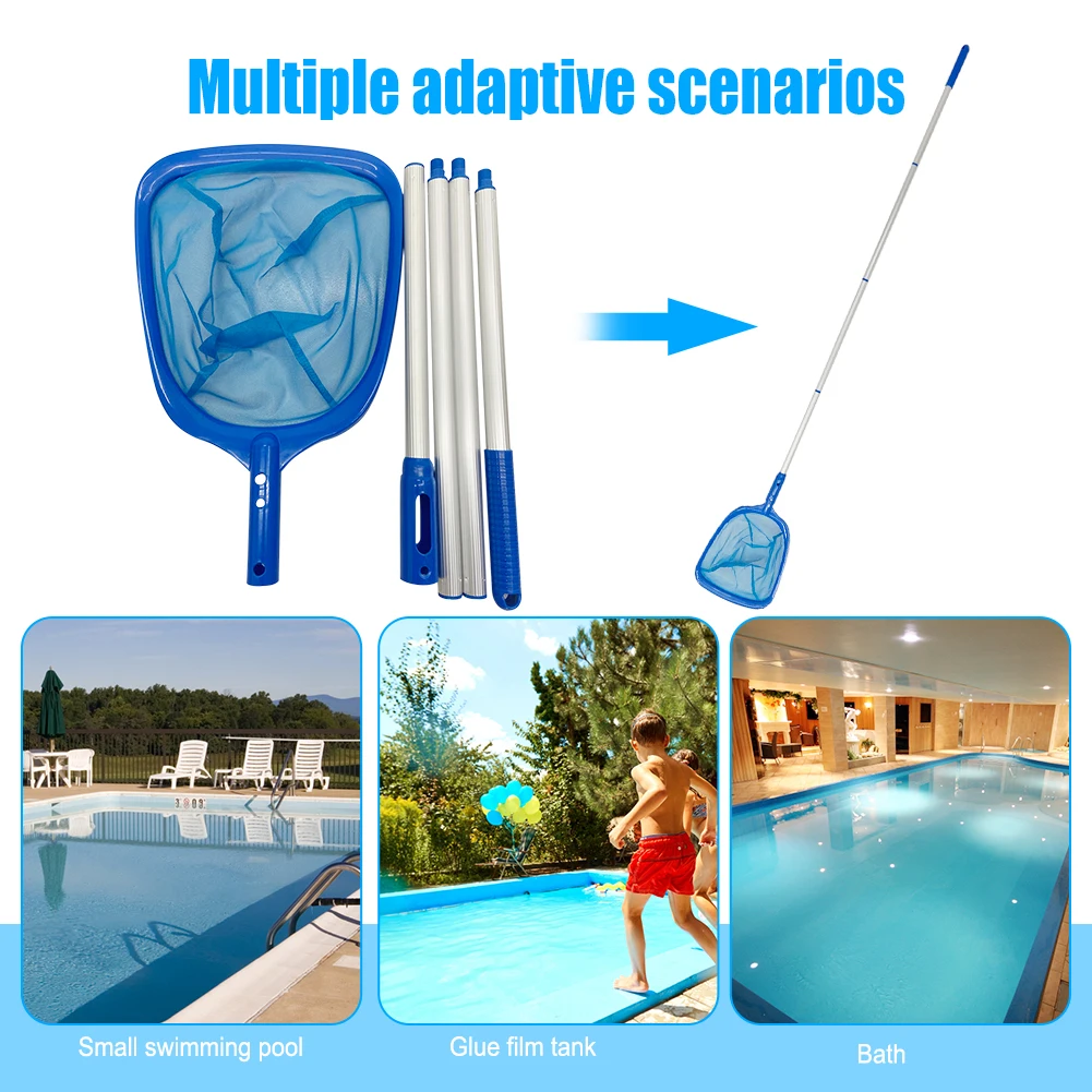 Swimming Pool Sweeping Net Telescopic Swimming Pool Cleaning Net Detachable Lightweight Multifunctional Debris Tools Accessories