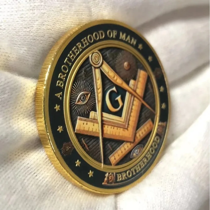 الماسونية الماسونية عملة فضية المقتنيات الإخوان عين الله عملة صنع الرجال الجيدين أفضل ميدالية تذكارية
