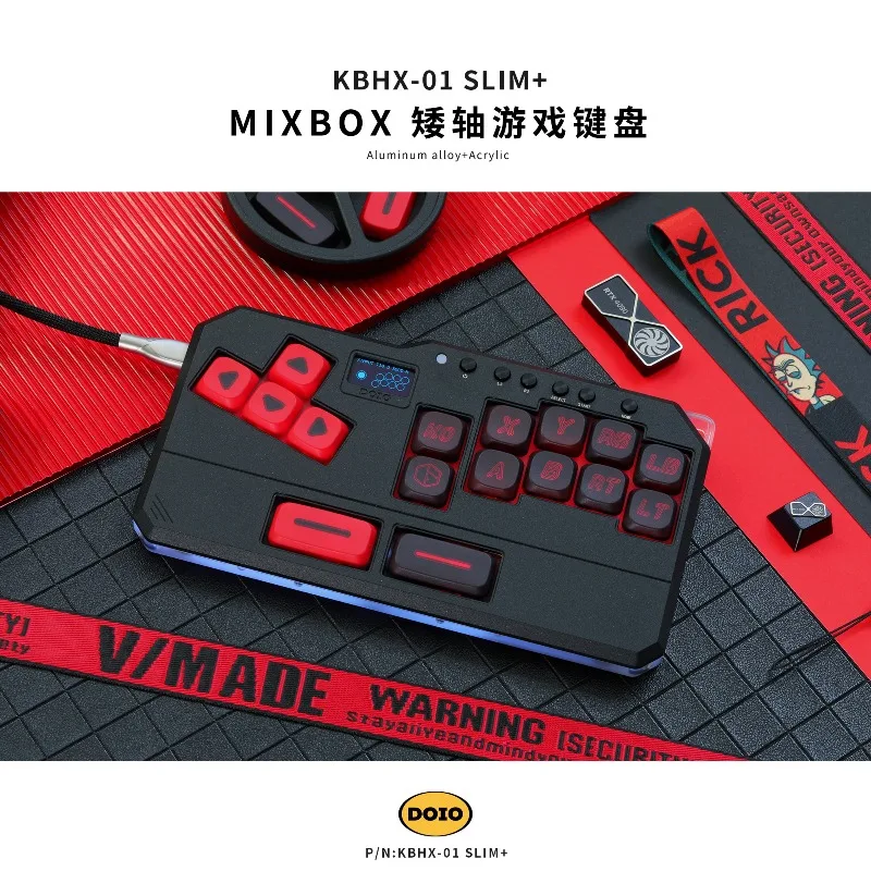 DOIO KBHX-01 SLIM+ Short Axis Gaming Keyboard Mini Version Aluminum Alloy Key Line Separation Design Support PS5 Switch PC
