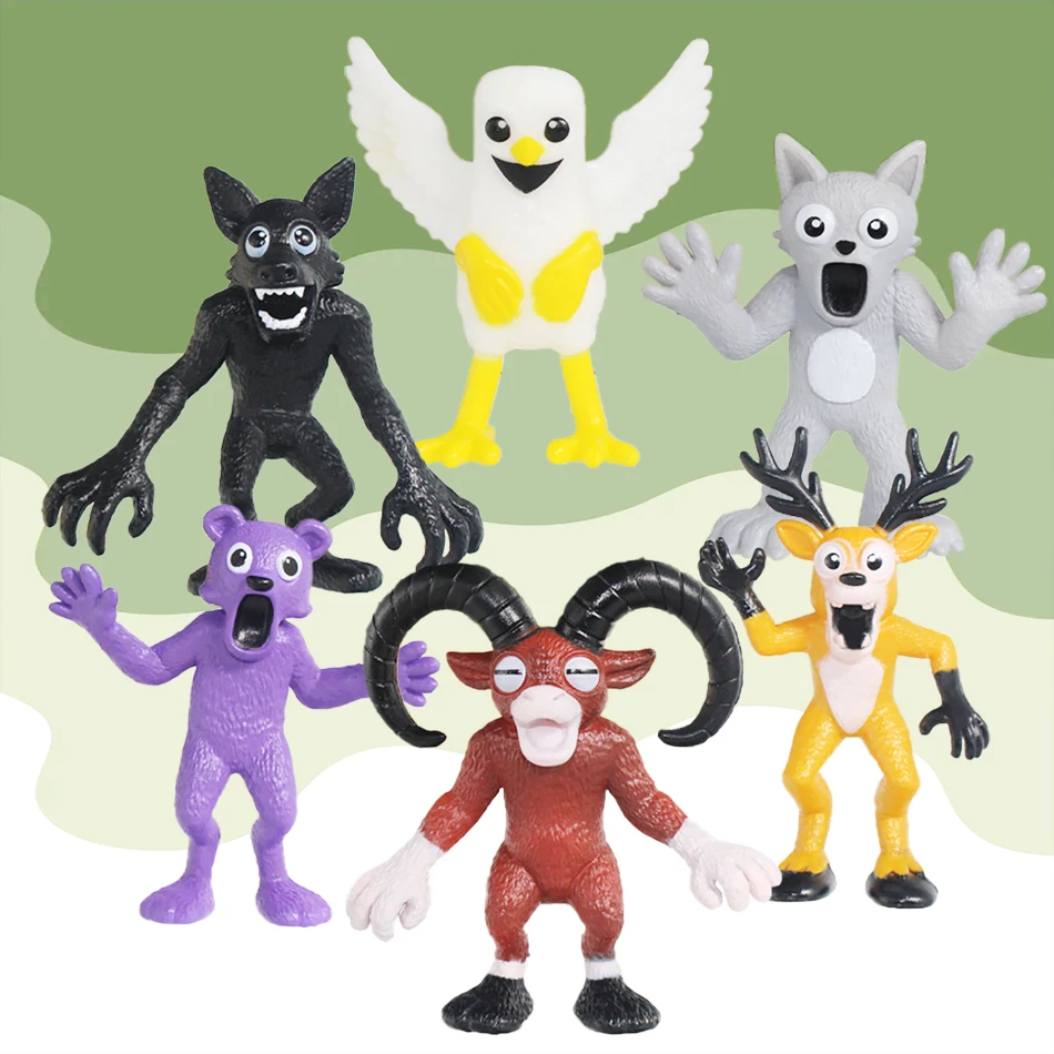 6 Pz/set Nuovo 9 cm 99 Notti Nella Foresta Cervo Lupo Figura Decorazione Collezione Regali Di Compleanno Giocattoli per I Bambini Halloween Natale