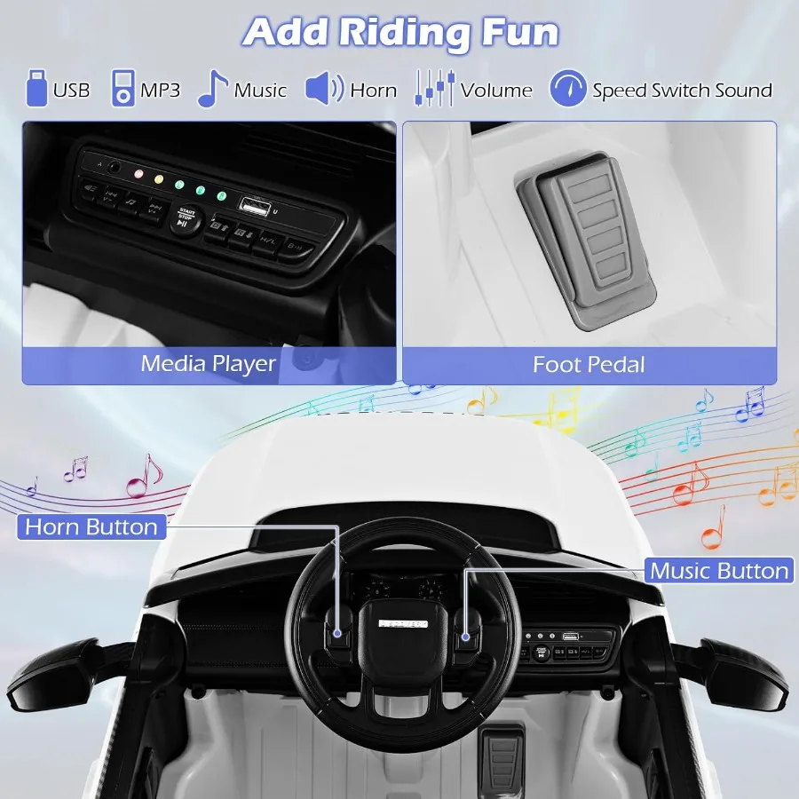 12Vライドオンカー ライセンス取得済みランドローバー電動車両 リモコン付き ロック可能なドア スロースタートシステム LEDライトと速度調整機能付き