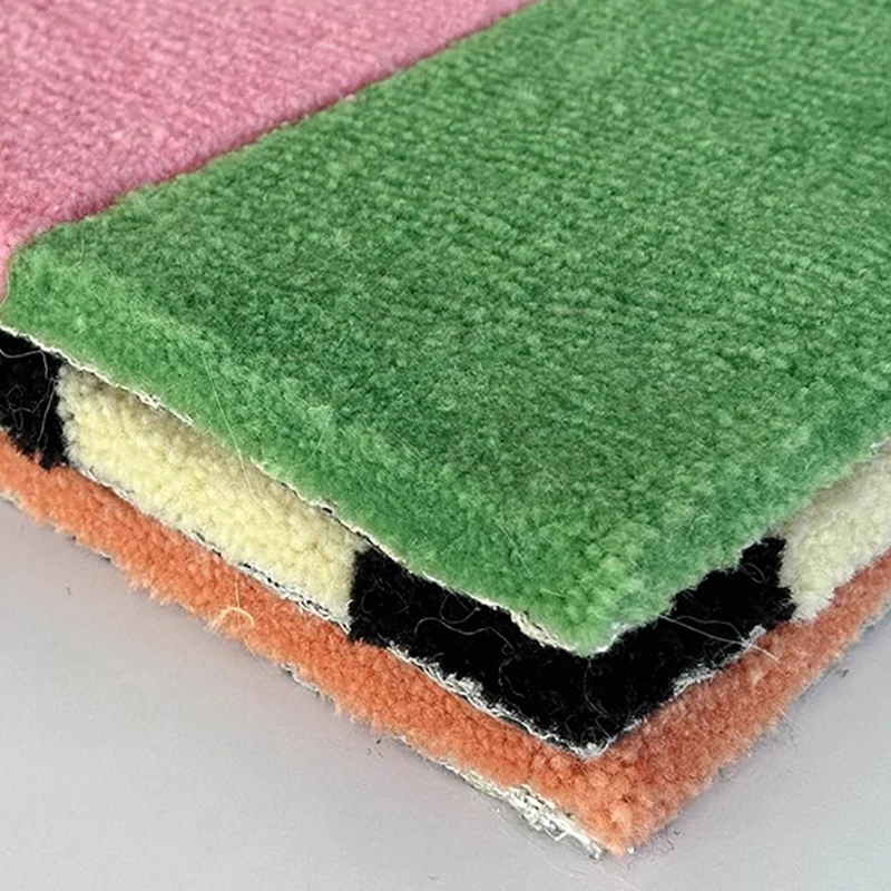 Handmade Colorful Tufting Seat Grids Blocks Cushion Soft Square Chair Sofa Pad Hanging Wall Decoration Tapestry Home Decor