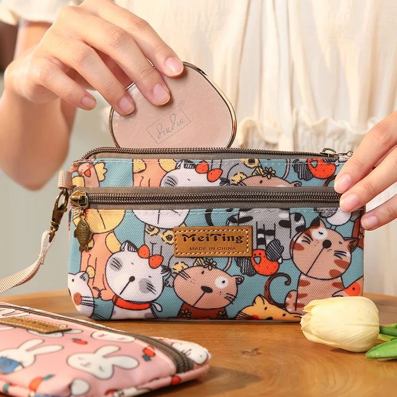 Cute Animals Wallet Zipper Purse Cartoon Small Coin Purse Lightweight Storage Bag Money Bag Key Card Holder For Student Women