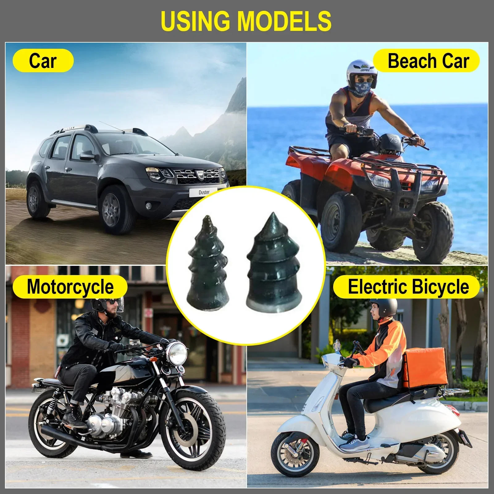 Car Motorcycle Vacuum Tyre Repair Nails Truck Scooter Bike Tire Puncture Repair Tubeless Tools Rubber Metal Accessories view 6