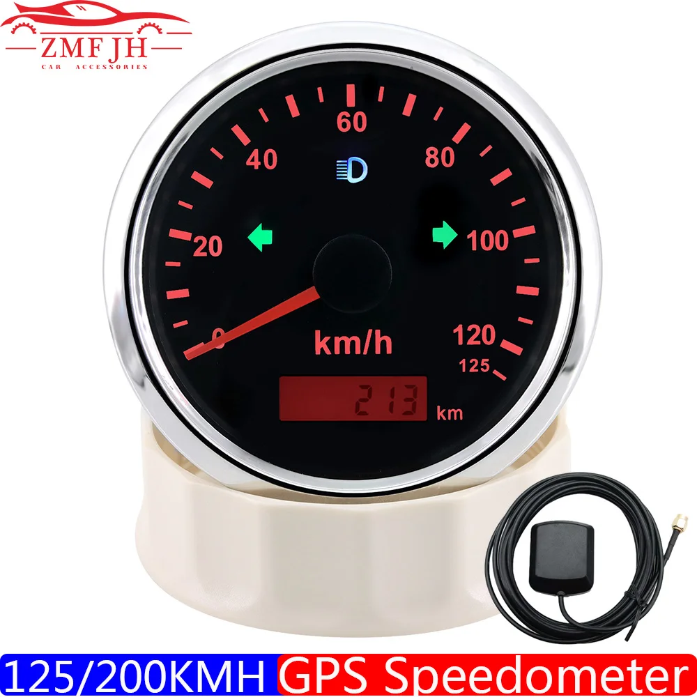 

85mm GPS Speedometer 200kmh 120kmh Speed Gauge Turn Left Right LED Digital Odometer ATV UTV Motorcycle Marine Boat Meter 12V/24V