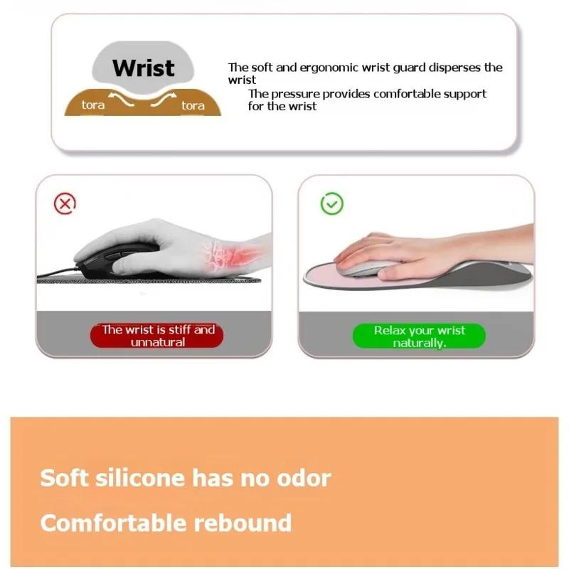 Efficient Office Desk Mat-Wrist Rest Mouse Pad-Ergonomic Silicone Design With Non-Slip Base