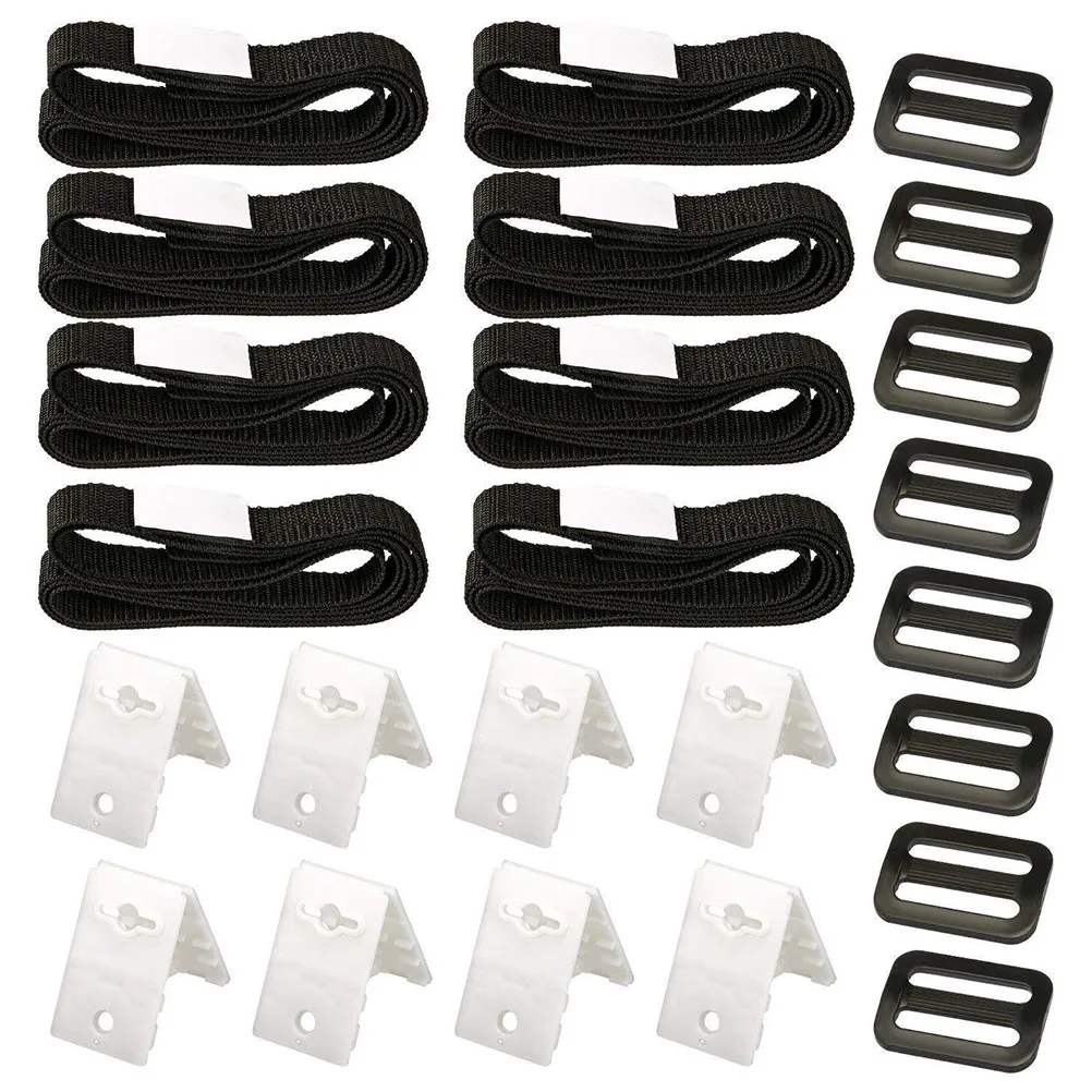 

24pcs Solar Blanket Reel Accessories Pool Cover Straps Kit Fixing Tools for Inflatable Spa Reels PVC Buckles Easy Install