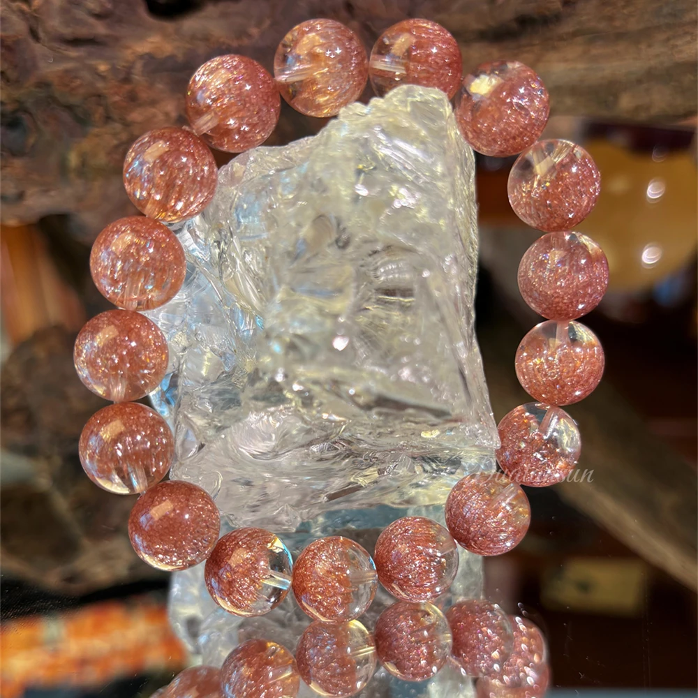 الكشمش الأحمر سوبر سبعة كريستال تمتد سوار حجر الوفرة مع انسدادات نادرة شريط مرن المجوهرات الروحية هدية للجنسين #2