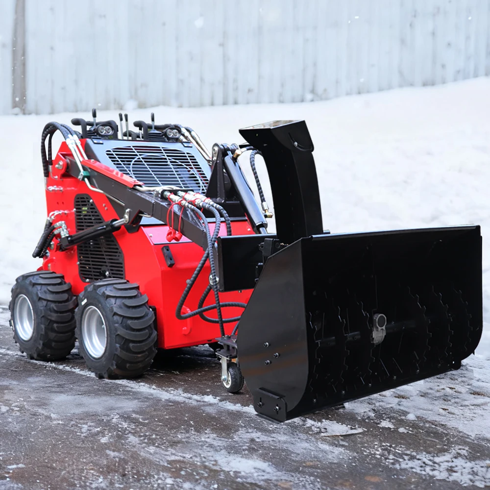 Mini Skid Steer Loader Wheel Loader Diesel Engine Front Loader Walk Snow Thrower High Load Moment Bearing Pump 26kw