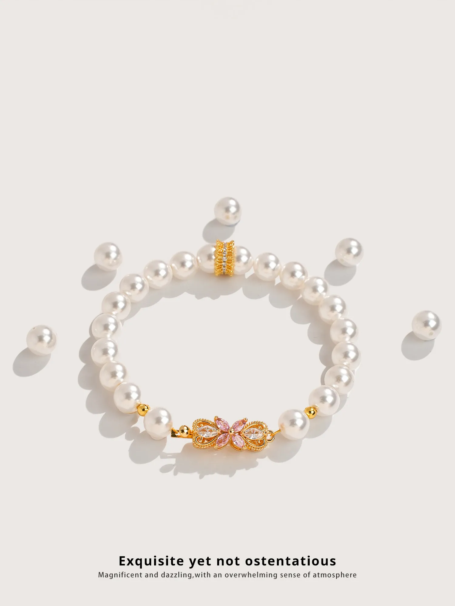 18K Gold Plated French Sweet Style Pave Zircon Bow Connector Clasp DIY Bracelet Necklace End Jewelry Findings