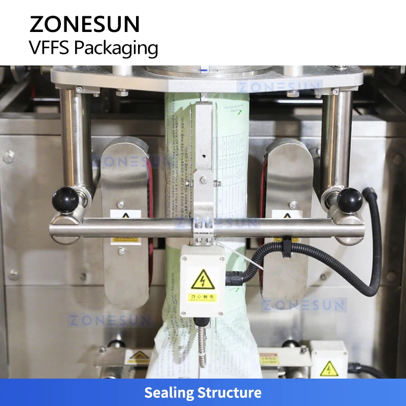 เครื่องบรรจุภัณฑ์อัตโนมัติ ZONESUN ZS-FS06 แบบ VFFS พร้อมเครื่องบรรจุผงแบบ Auger สำหรับผงซักฟอกและผงฆ่าเชื้อ
