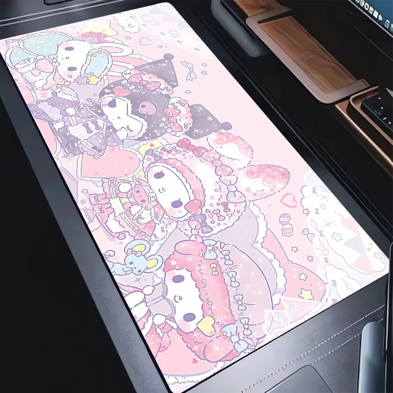 

Adorable Mouse Pad Cute Gaming Desk Mat For Girl Non-Slip Soft Surface Keyboard Pad Computer K-kuromi Mousepad For Office & Home