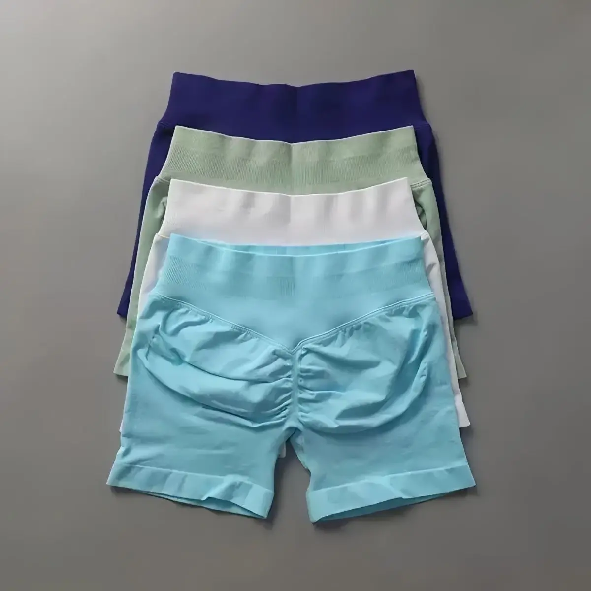 

Dynamic Women Gym Fitness Yoga Shorts Silicone Printed Sport Shorts Low Ribbed Band Scrunch Butt Seamless Fitness Shorts