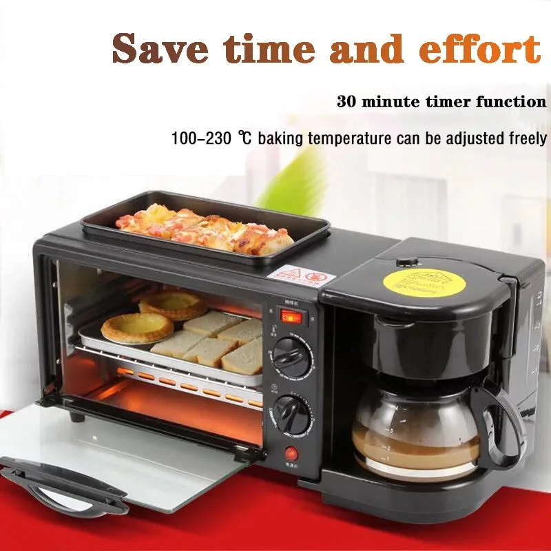 Household three in one breakfast machine multifunctional electric oven coffee pot