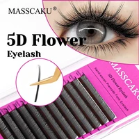 MASSCAKU nueva flor 5D pestañas postizas húmedas 0,07mm de espesor fácil de operar extensiones de pestañas prefabricadas para Maquillaje Mujer