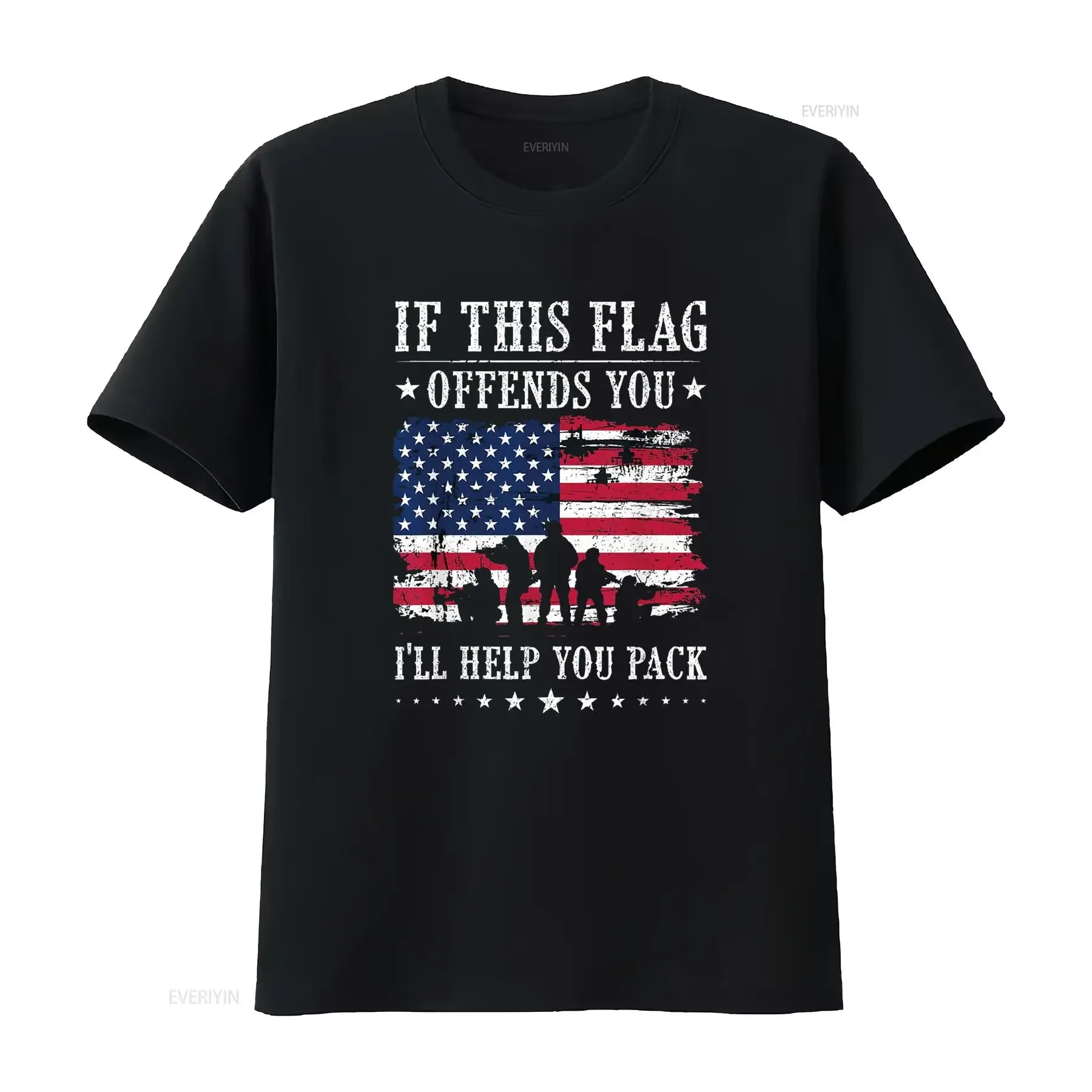 If This Flag Offends You I ll Help Pack T Shirt vintage Washed Slightly Unisex homme fashion streetwear Top For Everyday Wear