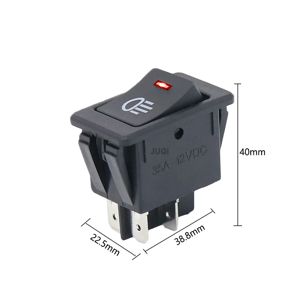 KCD4 Rocker Switch ON-OFF 2 Position 4 Pins LED push button 12v  35A automobile refitting fog lamp switch with light