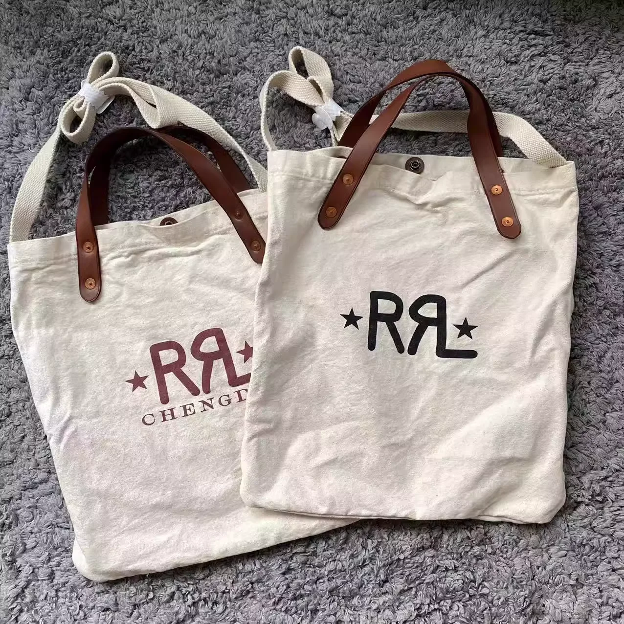 RRL tas kanvas terbatas retro Amerika Chengdu tas punggung kulit tua tas kurir tas tangan Jepang ceruk kasual