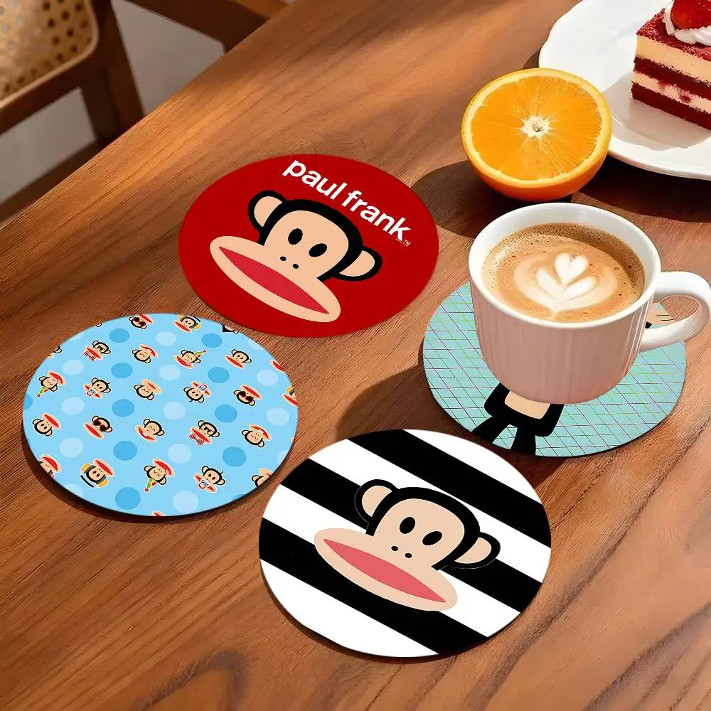 Anime P-Paul F-Frank Coasters 10cm Round Wooden Suitable For Drinks Tea Coffee Home Gift Choice Holidays