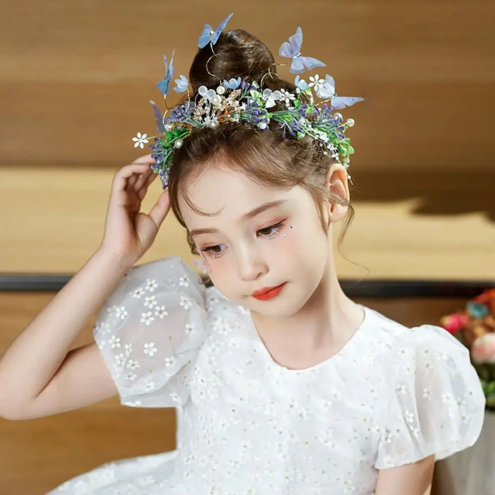 

Beautiful Forest Garland Headdress Butterfly Floral Crown Wedding Head Hair Accessories Head Hoop Girls