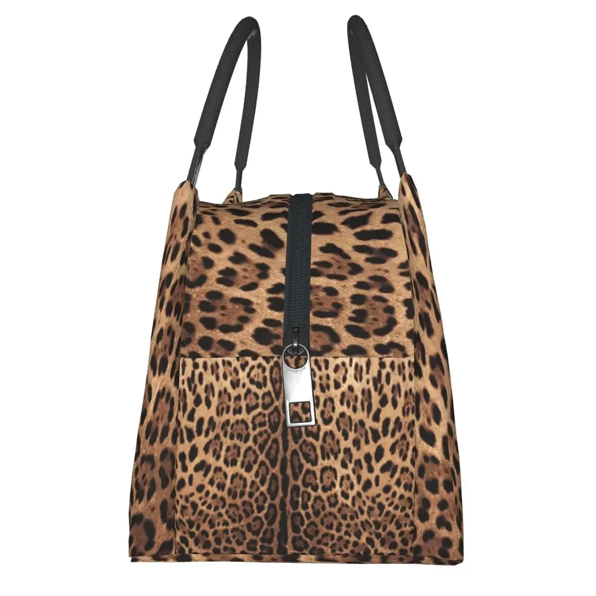 Leopard Print Skin Lunch Bags Insulated Bento Box Portable Lunch Tote Picnic Bags Cooler Thermal Bag for Woman Student Travel