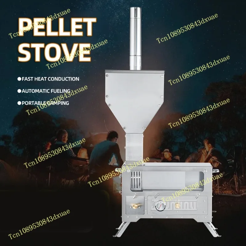 Portable Outdoor Fire Wood Heater Pellet Stove Stainless Steel Firewood Stove Cooking Furnace Camping Gear