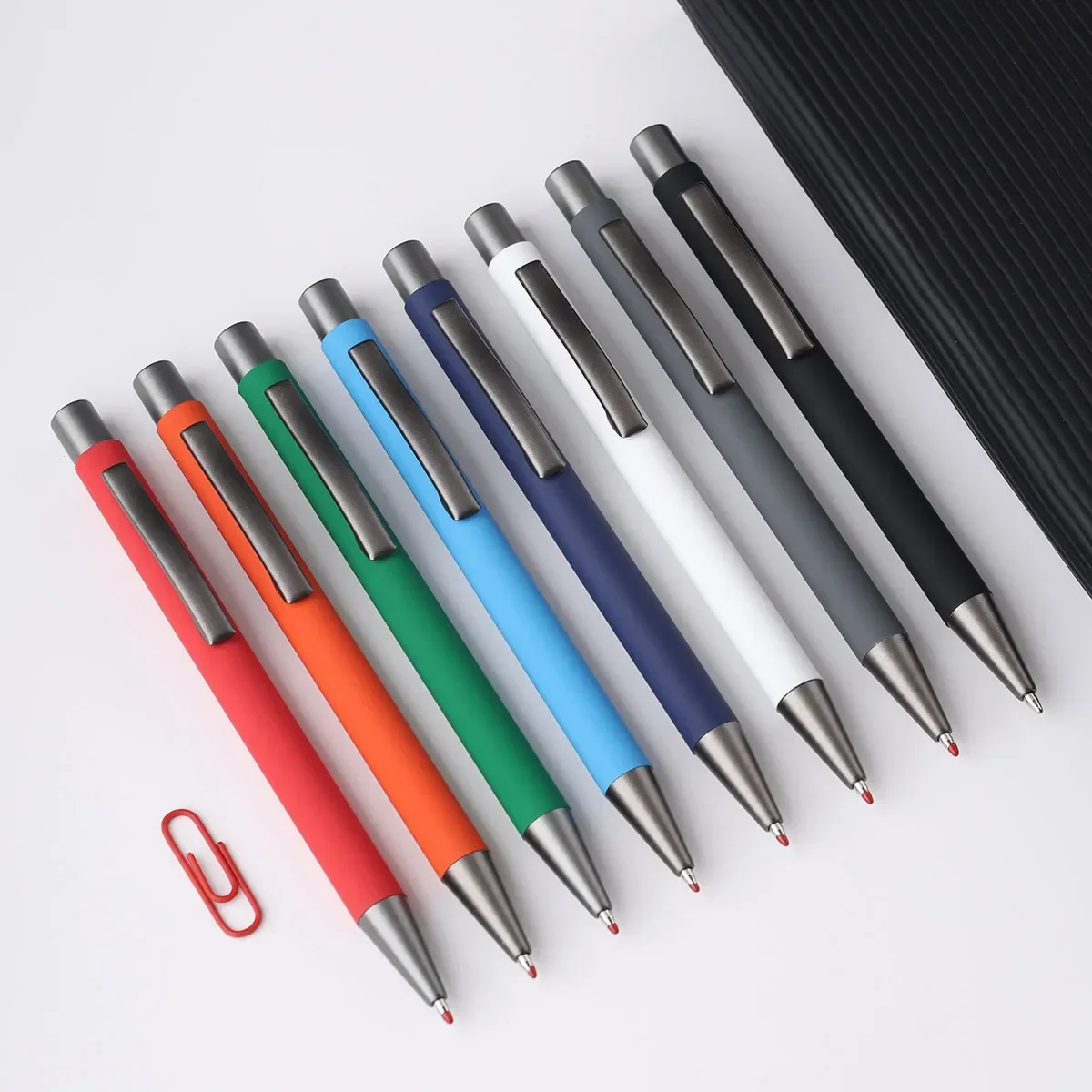 50PCS Free Engraving Metal Pen Matte Aluminum Ballpoint / Gel Pen 2 Styles Business Signature Pen Advertisement Gift Custom Logo