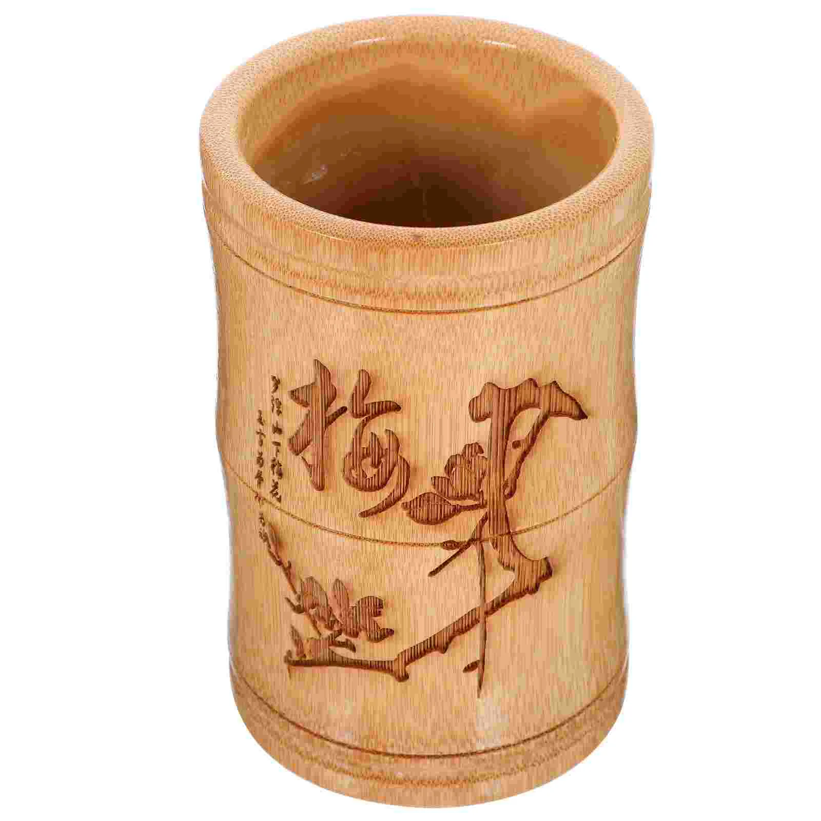 

Bamboo Chopstick Holder Pen Makeup Brush Container Organize Office Organizer Holders