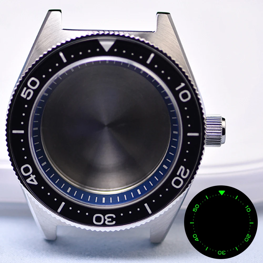 Diving Watch Case 316L Stainless Steel Case 3 O'clock 42mm Sapphire Glass C3/BGW-9/Orange Luminous for NH35/36 Automatic Movemen