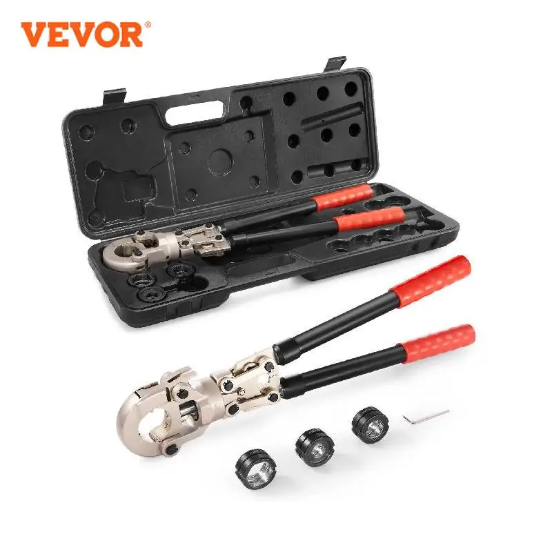 

VEVOR Plumbing Pipe Crimping Tool Tube Fittings Crimp Kit Quick Change Jaws Rotatable Crimp Tool for PEX Aluminum Plastic Tube