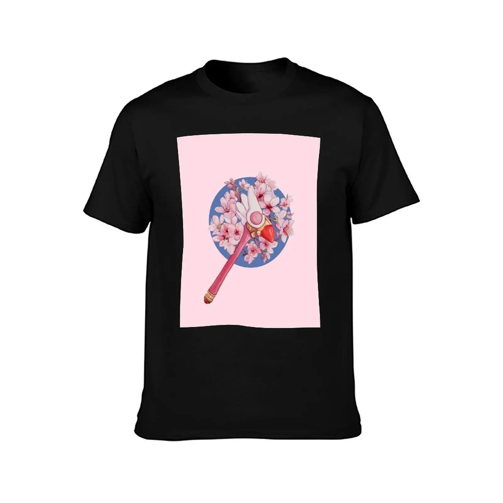 Cardcaptor Sakura Floral Sealing Wand T-Shirt Christmas Casual Tee Shirt T-Shirt