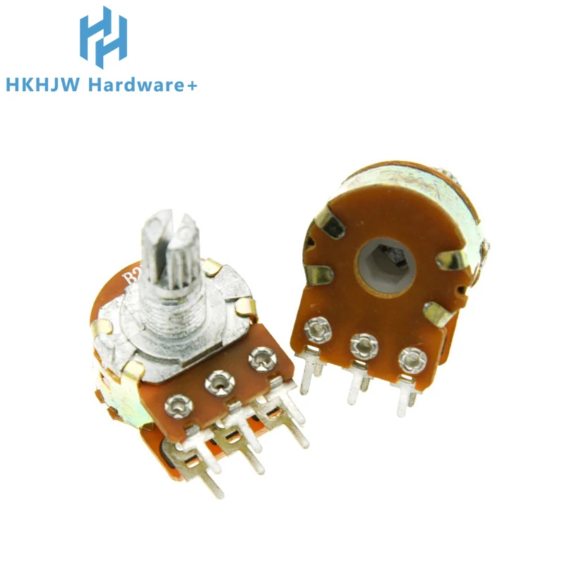 Double potentiomètre 15MM WH148 B 1K 2K 5K 10K 20K 50K 100K 500K 6 broches 5 pièces