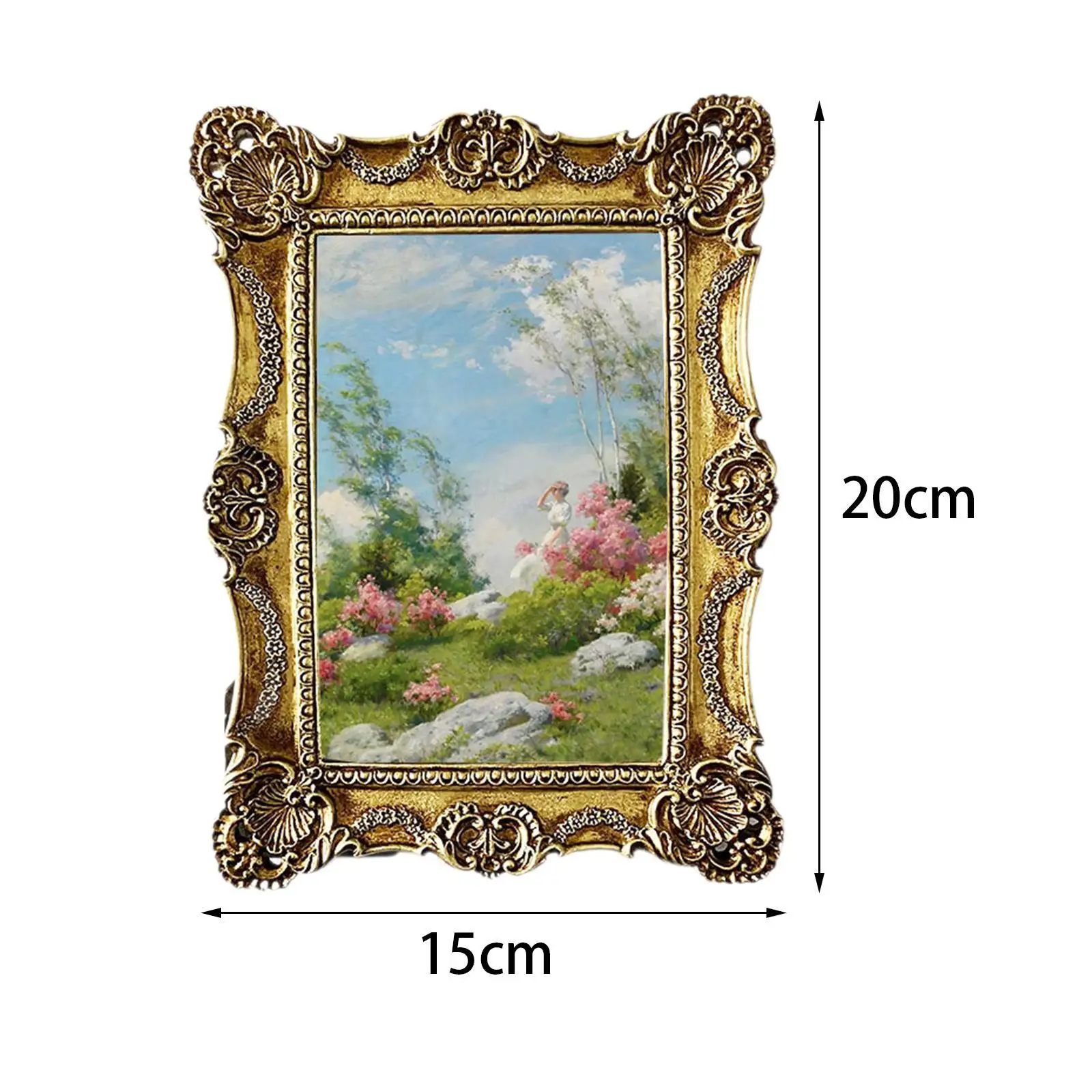 Vintage Picture Frame 4x6 inch Decorative Elegant Photo Holder Photo Frame for Tabletop Bedroom Living Room Wall Hanging Gift