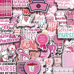 50PCS Pink Doctor Nurse Graffiti Stickers For Phone Car Laptop Luggage Study Sticker International Nurses' Day Decals