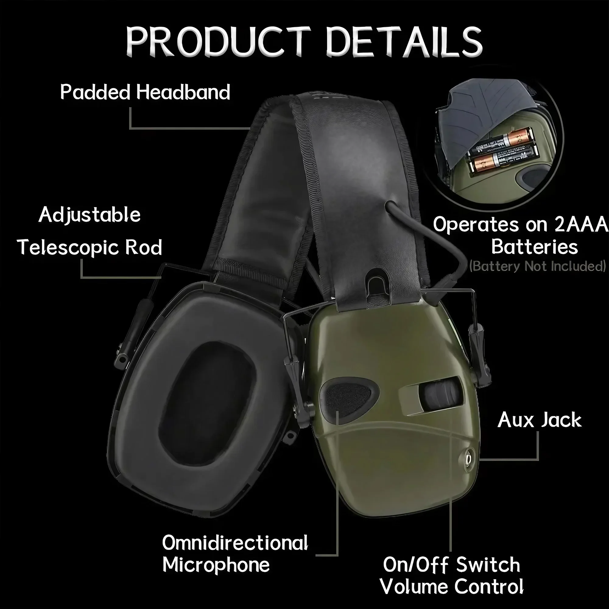 Tactical Electronic Shooting Earmuff Anti-noise Headphone Sound Amplification Hearing Protection Headset Foldable Hot Sale