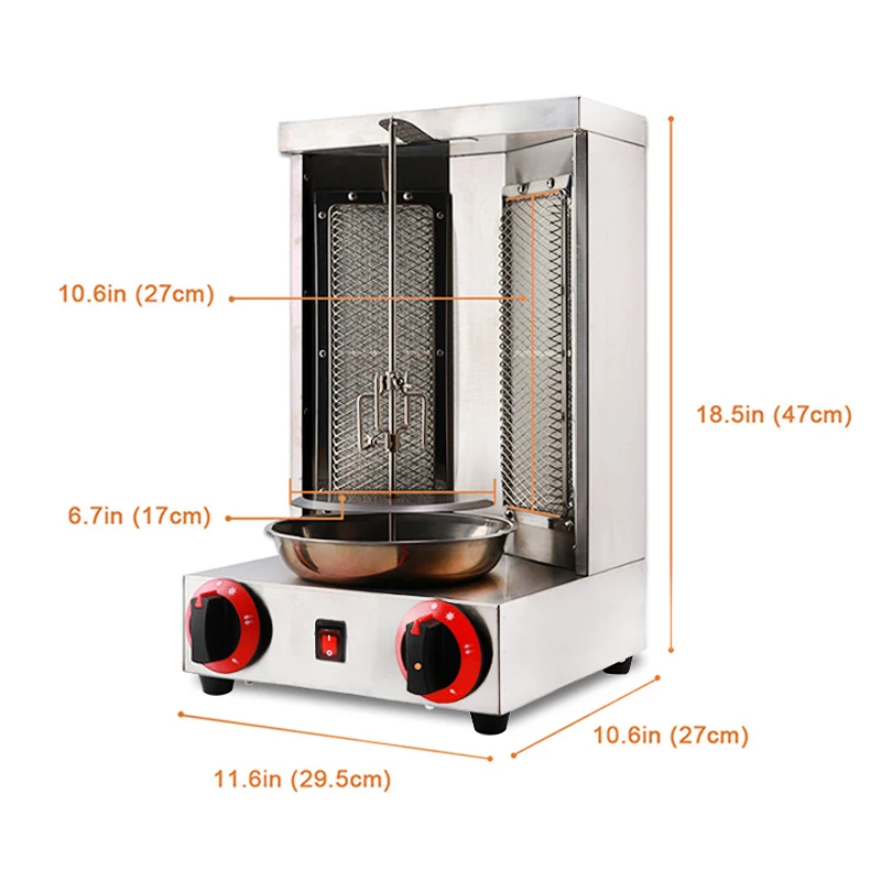 Commercial LPG Gas Rotary Turkey Broiler Grill Machine Vertical Kebab Roaster Middle East Rotisserie Equipment BBQ Maker