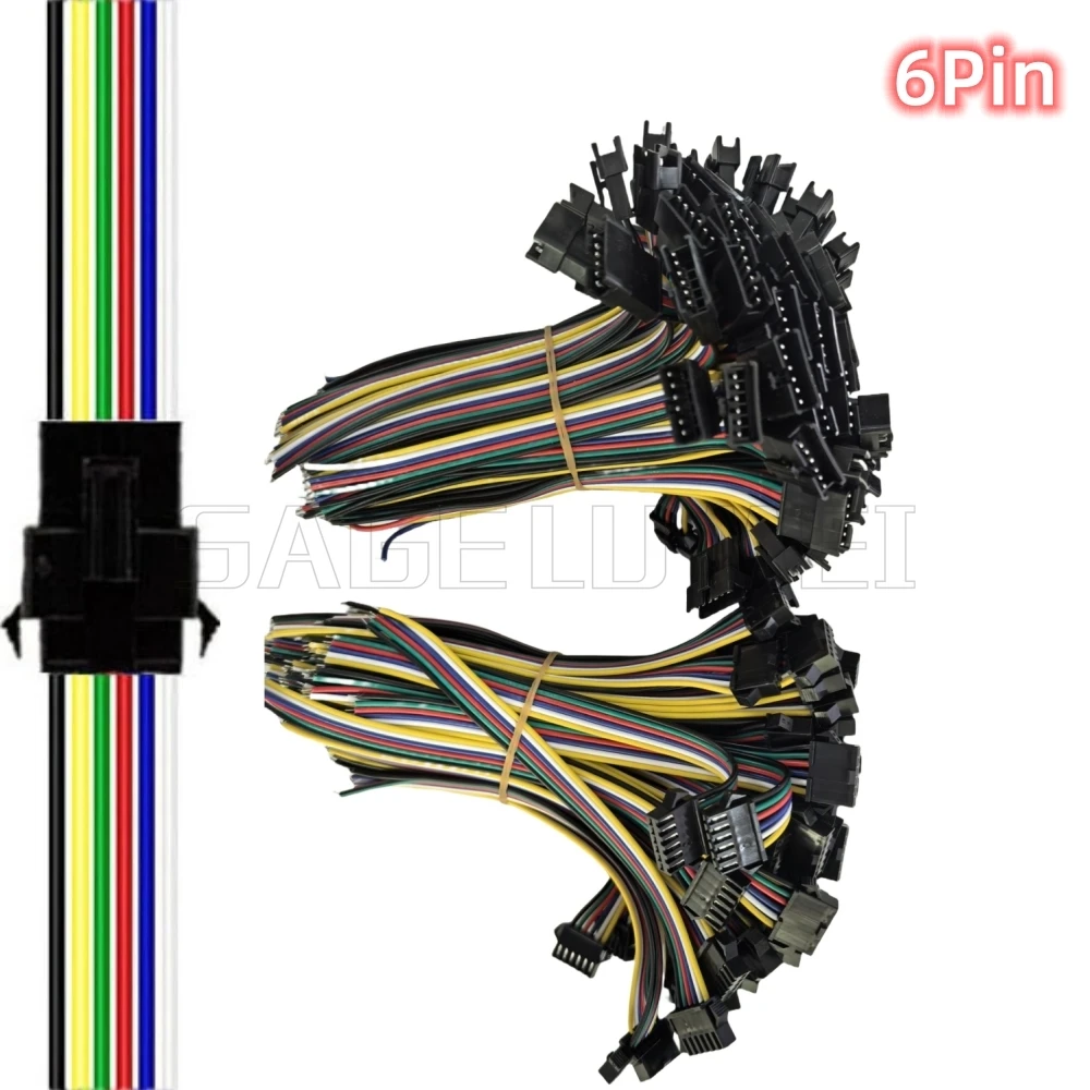 2Pin 3Pin 4Pin 5Pin 6Pin Plug Led Connector Male/female SM JST Connector 15cm Wire 5050 RGBCCT WS2812 2811 Led Strip Lamp Driver