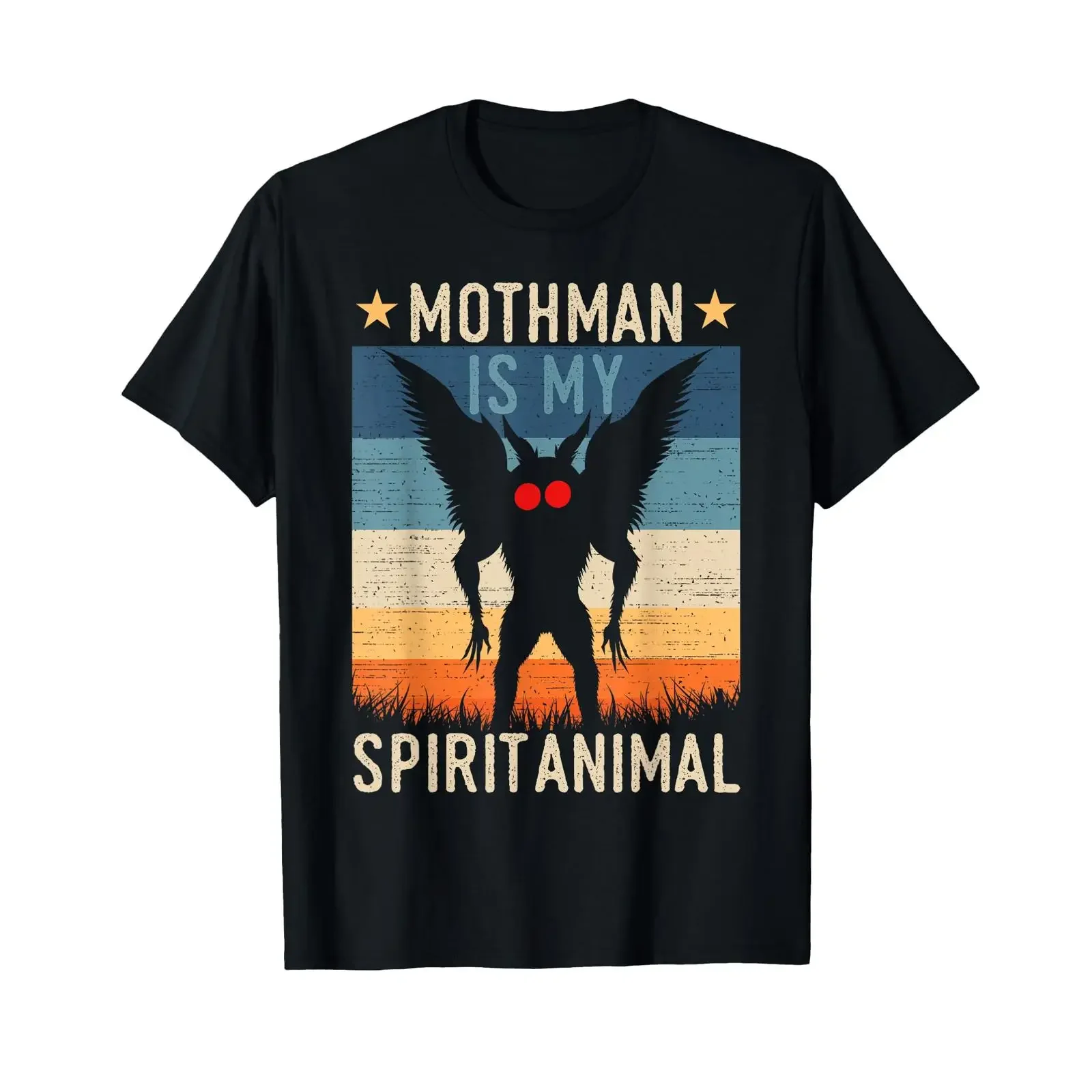 Mothman Is My Spirit Animal Retro Quote Cryptid T Shirt vintage Washed streetwear graphic homme Unisex Casual Versatile fashion