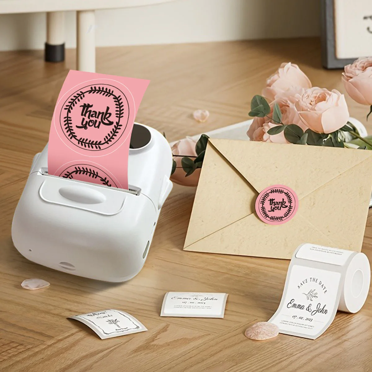 Wireless Label Printer P50 Inkless Bluetooth-compatible Thermal Label Maker Adhesive Label Sticker Machine DIY Pattern Barcode