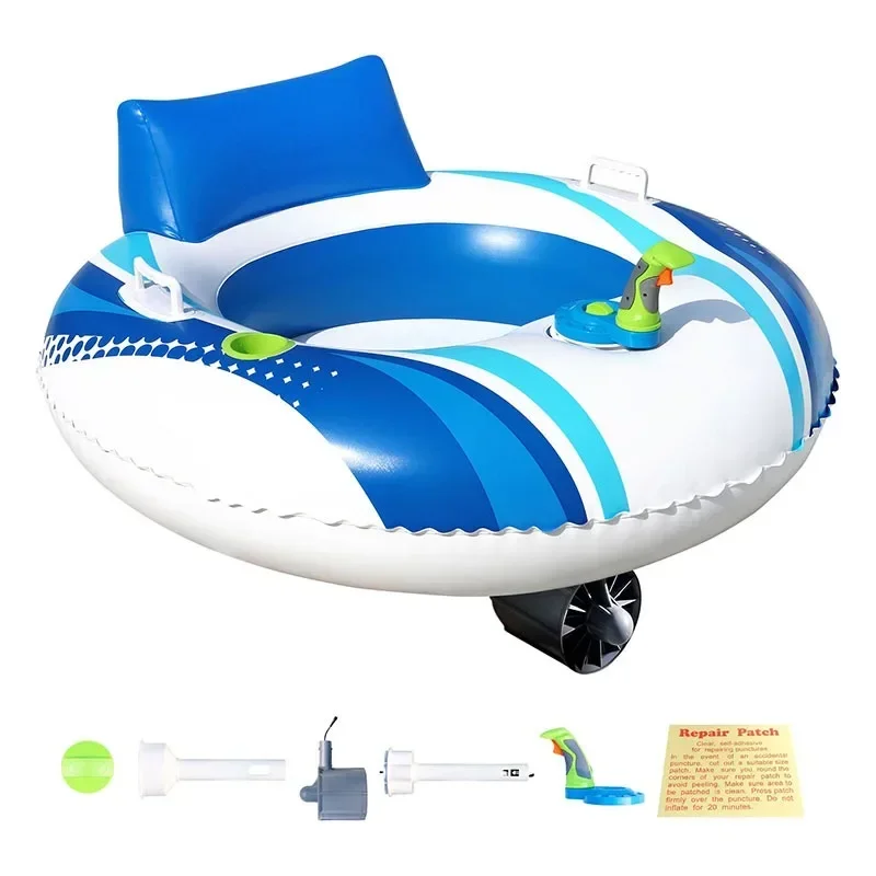 Electric inflatable swimming ring floating recliner battery powered inflatable motorboat built-in motor - view 3