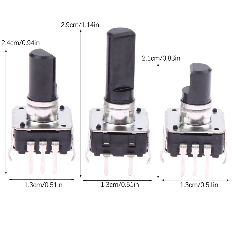 1pc 11.5/14/19mm EC12 360 Degree Rotary Encoder RE12 Audio Encoder Coding 5Pin 24 Position With Push Button Switch Handle