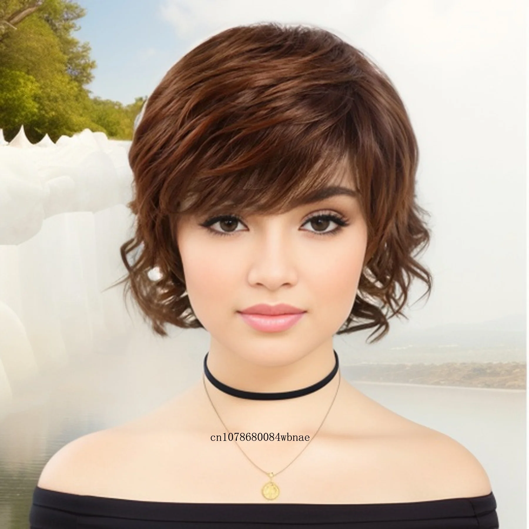 

Короткая прическа Боб, синтетические волосы, парики, коричневый парик с челкой для женщин, женский повседневный костюм для мамы, регулируемый размер шапки