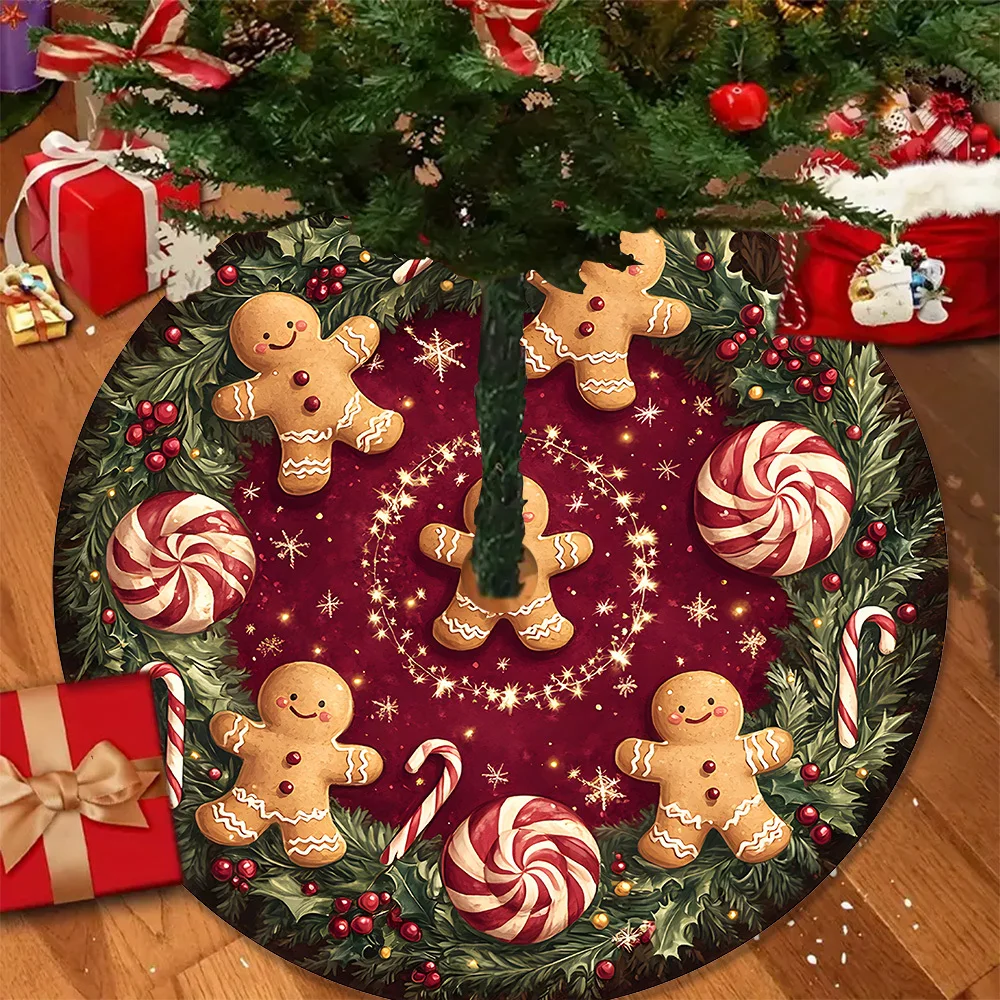 VIKAMA Lebkuchenmann-Weihnachtsbaumrock, geeignet für Wohnzimmer und Schlafzimmer, langlebig und langlebig, festliche Heimdekoration