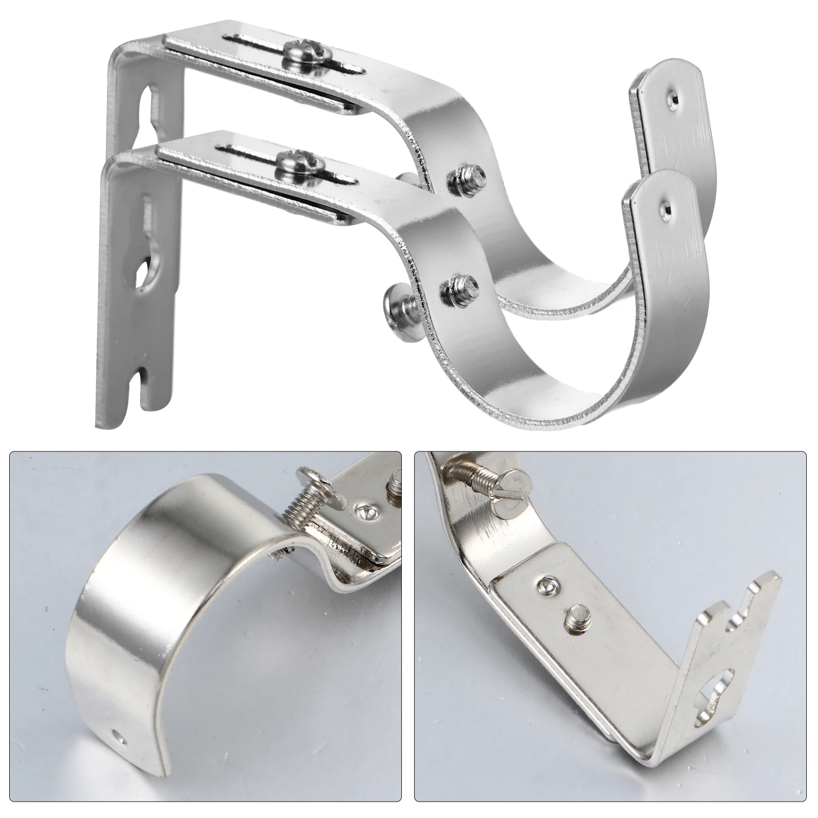 Supports de tringle à rideau en fer, 2 pièces, supports réglables robustes pour pare-soleil de fenêtre, rideaux, Support robuste pour le bureau et la maison