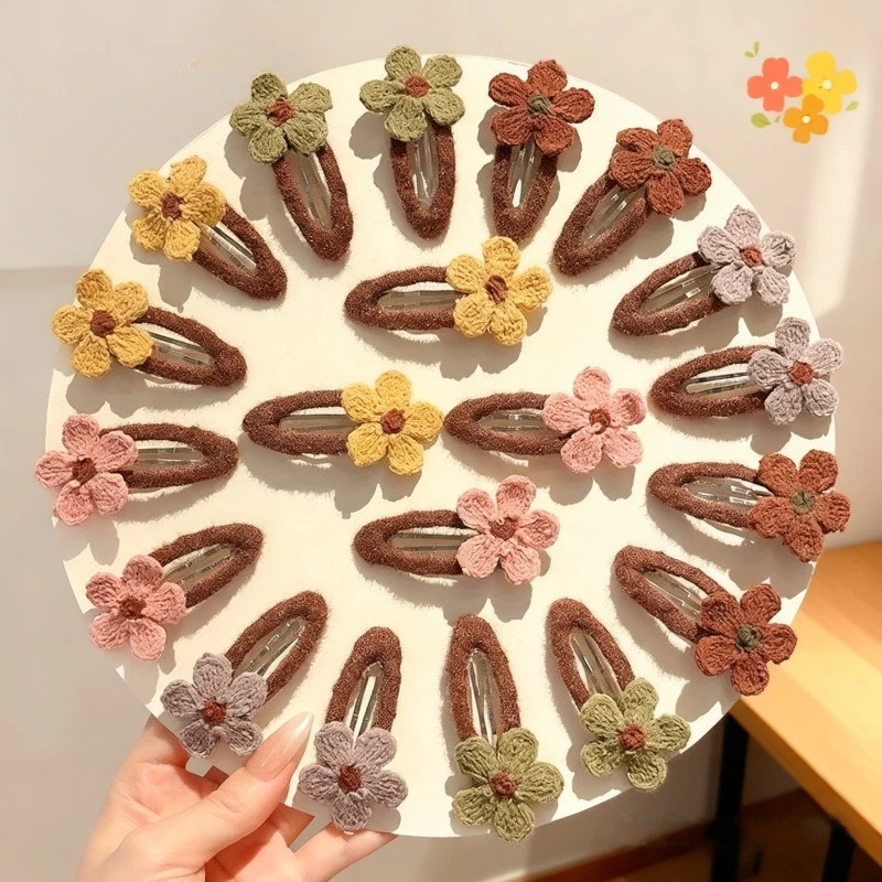 

2 шт./sey Cherry вязаные заколки для волос, набор разноцветных треугольных зажимов для пряжи для девочек, осенне-зимние аксессуары для волос ручной работы, милые зажимы BB