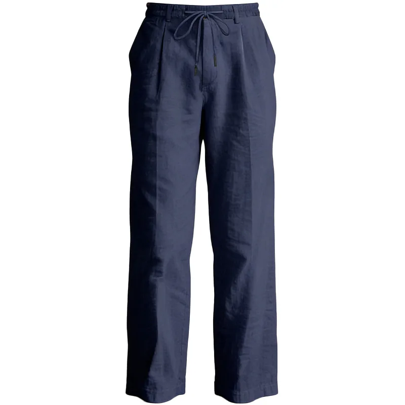 

Men's Loose Casual Straight-Leg Linen Pants, Breathable Lightweight Comfy Trousers for Daily & Outdoor Wear
