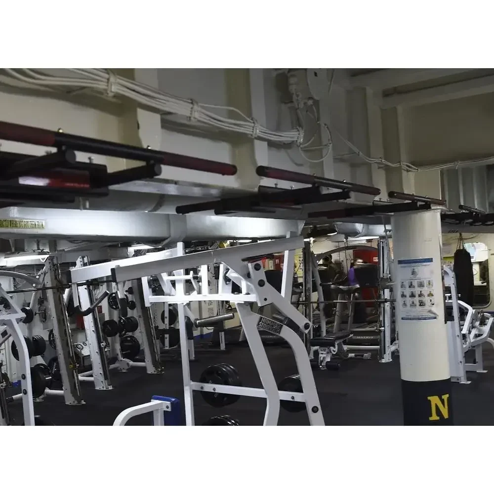 600 lbs Capacity I-Beam Pull Up Bar with Durable Rubber Grips - Long Bent Ends - Red Label - American Made