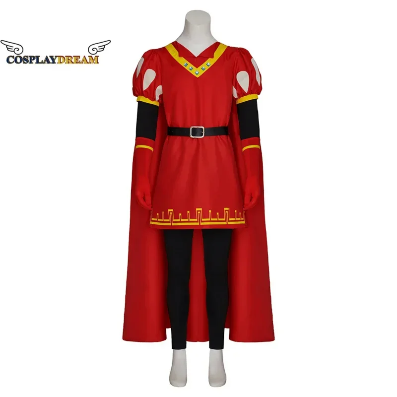 Shrek Lord Farquaad Cosplay Kostüm grün Monster Farquaad Anzug Halloween Phantasie rot Outfit Umhang für Männer Erwachsene