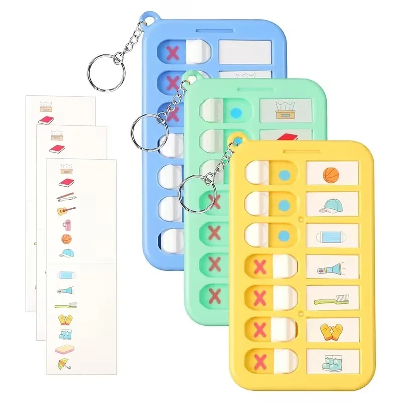 Kids Portable Keychain Memo Board Visual Self-Discipline Checklist Habit Tracker for Daily Tasks